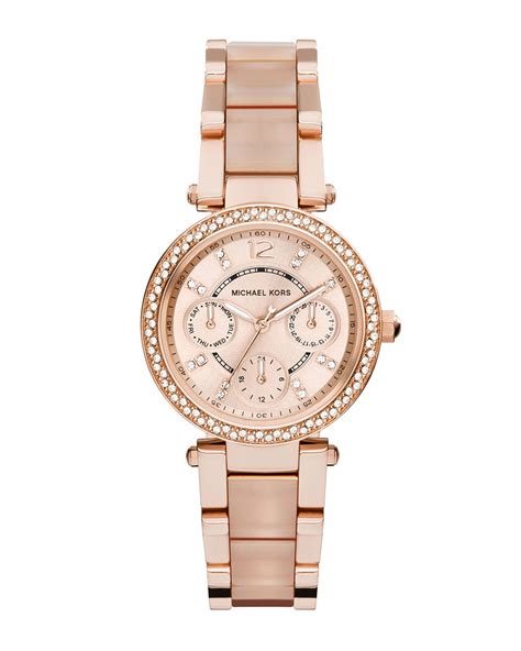 michael kors parker rose gold|rose gold michael kors smartwatch.